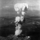 The mushroom cloud produced by the Hiroshima explosion.
